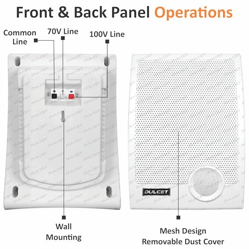 DULCET DC-WS6X 6.5 inch 10W Wall Mounted Indoor Wired Public Address Speaker - Image 3