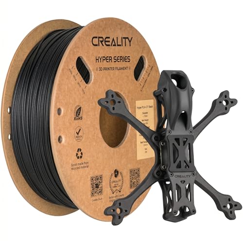 Creality Hyper PLA-CF Carbon Fiber 3D Printer Filament 1.75mm Black 1KG, High-Speed 300mm/s Fast Printing PLA, Matte Fin