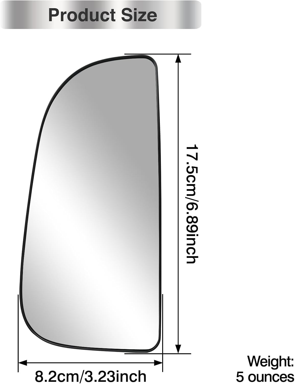 Driver Side Mirror Glass Replacement for 2010-2020 Dodge Ram 1500 2500 3500 4500 5500, Left Towing Mirrors Convex Chromed Glass with Rear Mounting Backplate, 68067731AA