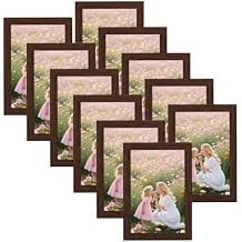 CRUGLA 4x6 Picture Frame Set of 11, Multi Rustic 4 by 6 Photo Frames Collage for Wall or Tabletop Display, Brown