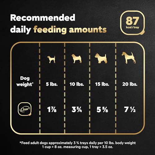 Image of Cesar Classic Loaf in Sauce Adult Wet Dog Food Chicken and Beef Recipe, Wet Food for Dogs, 3.5 oz Easy Peel Trays, 24 Count
