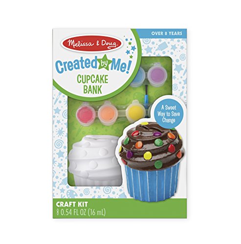 Melissa & Doug Created by Me! Cupcake Bank Craft Kit With 8 Pots of Paint and Paintbrush