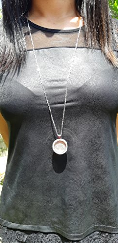 Moneda 500 liras de plata en colgante de plata esterlina con collar largo de 90cm 3