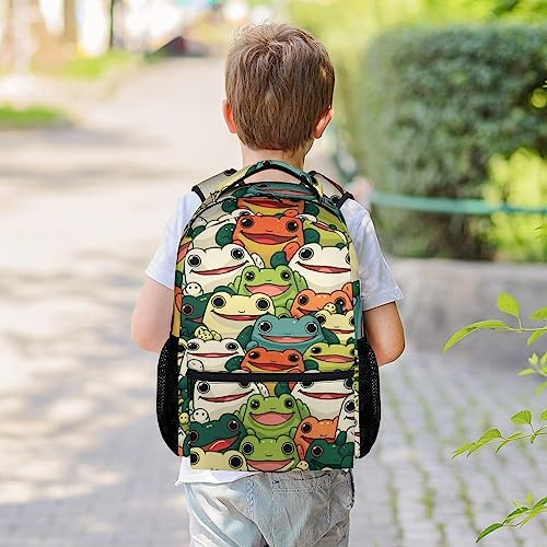 Frog School Backpack for Girls Boys, 16 Inch Colorful Backpacks for Kids Age 10-12, Novelty Lightweight Bookbag2