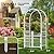 VINGLI Garden Arbor with Gate, PVC Wedding Arch for Ceremony Party, Trellis for Climbing Plants Outdoor for Backyard, Lawn
