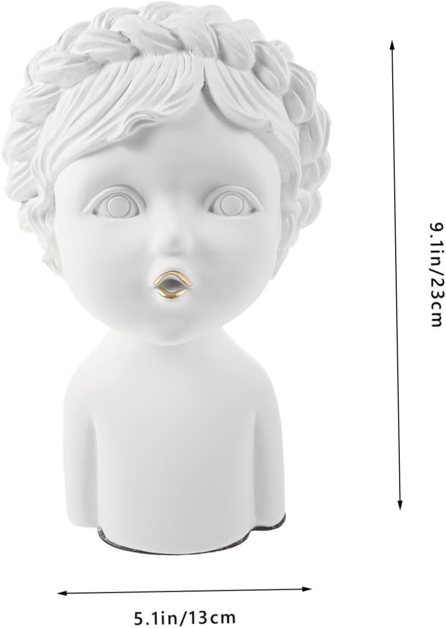 Miniature Girl Resin Statue Adorable Desktop Decor for Home Office Lovely Bust Figurine for Girls Unique for Festivals and Special Occasions