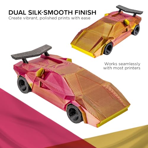 Image of Polymaker Panchroma Dual Silk PLA Filament 1.75mm, 1kg, Aubergine | Neatly Wound, High-Gloss Finish PLA(Lime-Magenta), Easy Print & Smooth Feeding, Compatible with Bambu Lab & Most 3D Printers