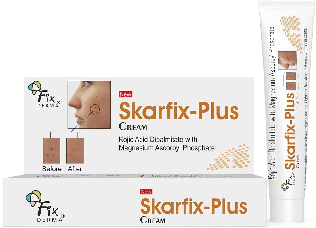 Fixderma 2% Kojic Acid + 1% Arbutin Skarfix-Plus Scar Removal Cream | Hyperpigmentation Removal Cream and Acne Scars Removal Cream | Helps to Reduce Melasma- 15 g
