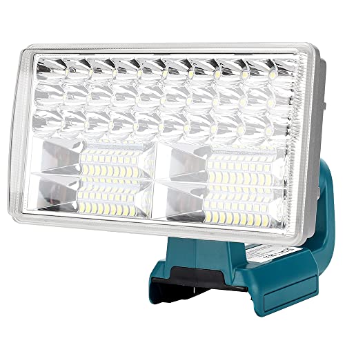 Hipoke 18V Akku LED Arbeitsleuchte,tragbare Außen Weit und Langstrecken Arbeitsleuchte mit USB-Ladeanschluss,8 Zoll 3300lm Taschenlampe,kompatibel mit MaKita 14,4V,18V,20V Lithiumbatterie BL1860B