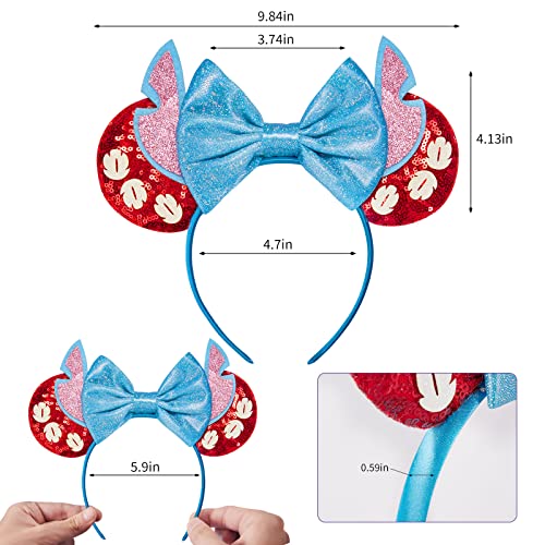 Image of FANYITY Mouse Costume Ears,2 Pcs Mouse Ears Headbands for Girls & Women Party,Size Free