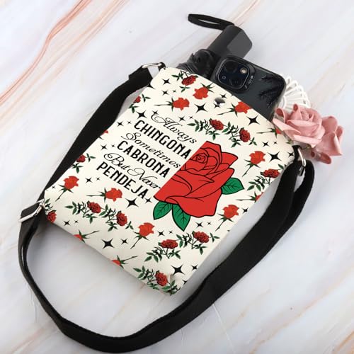 BDPWSS Latina Gift Always Chingona Sometimes Cabrona But Never Pendeja Crossbody Bag Spanglish Gift Latina Power Gift4