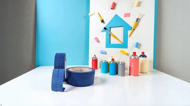 Image of Blue 50M Painters Clean Peel Masking Tape Car Sticker Decor Sticker Adhesive DIY Painting Paper Hardware Accessories Home Appliance Practical and Deft Masking Tape Painting Supplies and Tools Tape