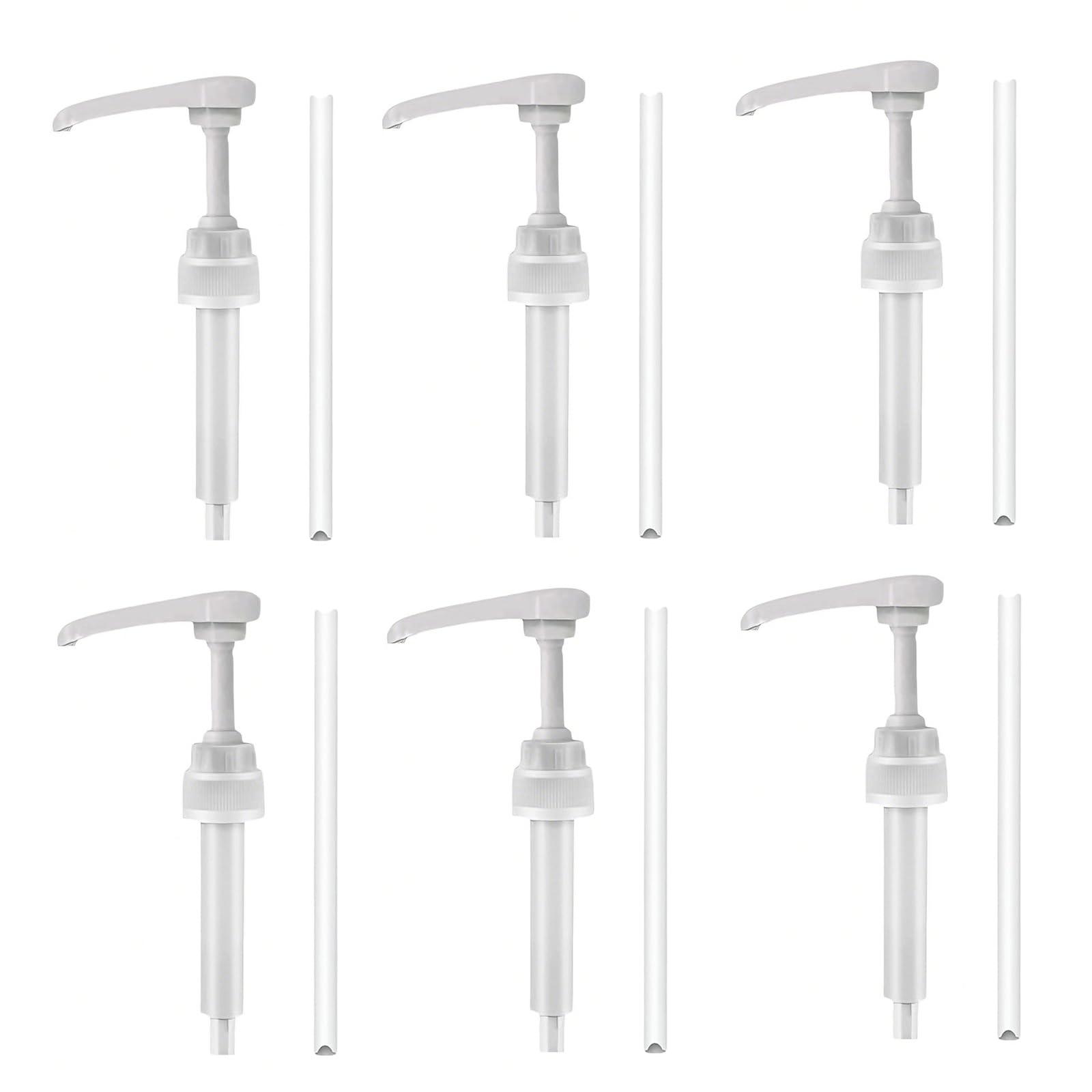Zestaw 6 pompek dozujących do syropu Monin, bez cukru, 5 ml, precyzyjny dozownik, wielokrotnego użytku, kompatybilna z butelkami o pojemności 250 ml, zestaw do syropu Monin, do kawiarni, restauracji