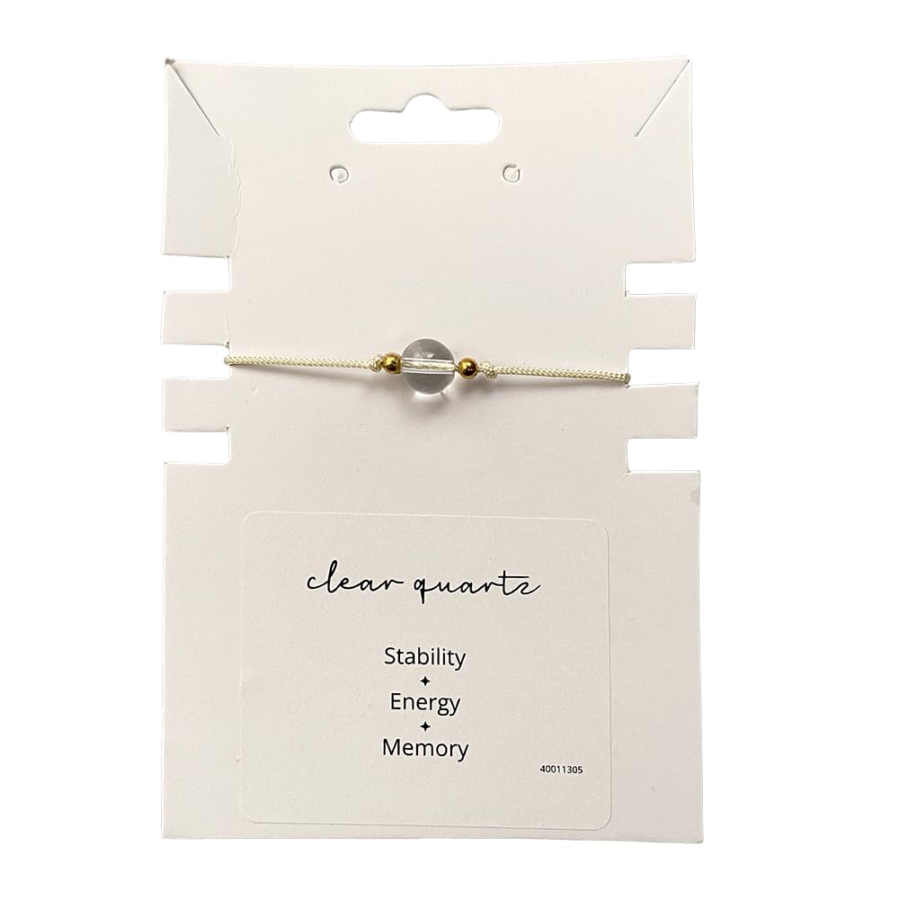 VIE Single Bead Wristlet, Clear Quartz
