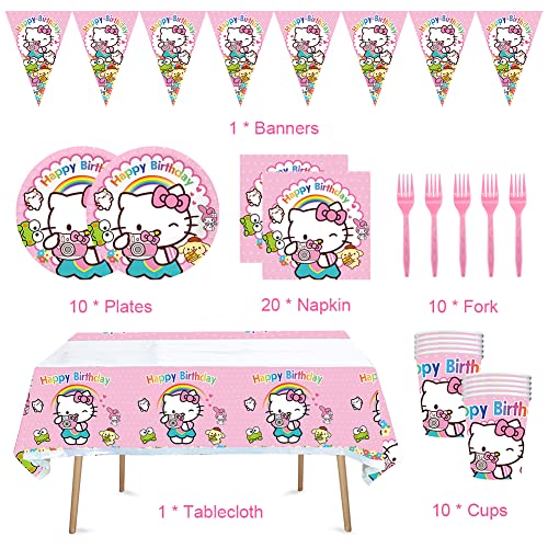 IFHDO HelloKiitty Stoviglie per Feste Compleanno