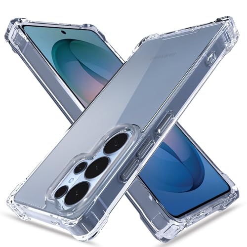 Image of Amazon Basics Back Cover for Samsung Galaxy S26 Ultra 5G PC + TPU Clear Transparent Raised Edges Shockproof Protective Phone Bumper Case (Transparent)