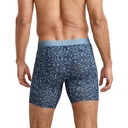 Jockey Men's Underwear Chafe Proof Pouch Cotton Stretch 6" Boxer Brief - 3 Pack, Nocturne Camo, L3