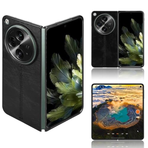 Ή@ for Oppo Find N3 5G gуP[X,Ή@ for OnePlus Open 5G PU U[ 3 in 1 (PU+PC+TPU) JیJo[ Black