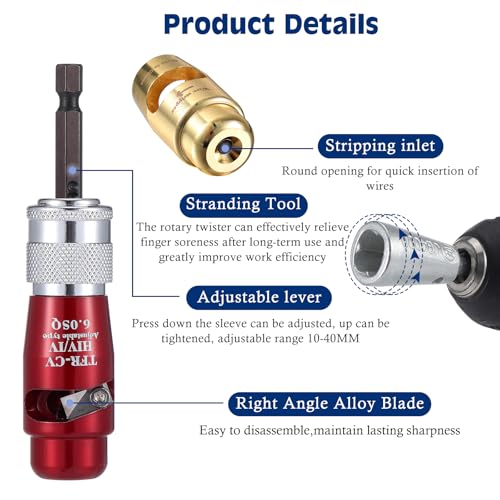 Faankiton Draad strippen en draaien gereedschap, draad stripper voor boor, draad Twister Tool voor boor, draagbare draad moer Twister voor Power Boor, Elektrische draad Stripper Professionele - Afbeelding 4