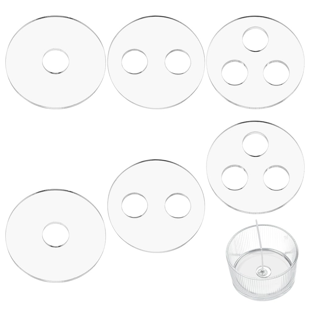 BENECREAT 6pc 3-Style Acrylic Candle Wick Holder