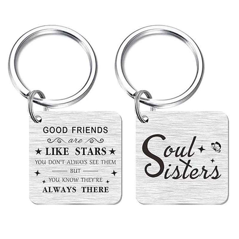 Good Friends Are Like A Star Unique Soul Sister Keychain Gift Ideas KeyS35 Holder - Bikes/Key Chain For Car Keychain/Double Key Ring/Keychain For Office Home-image-33