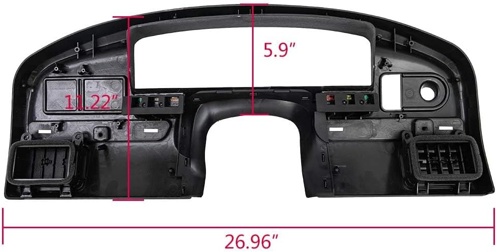 G-PLUS Dashboard Dash Panel Bezel Compatible with 1992 1993 1994 1995 1996 1997 Ford F150 F250 F350 Super Duty Instrument Dash Panel Replacement for F2TZ15044D70A Gas Engines ONLY