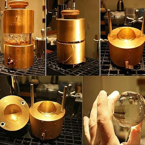 Ice Ball Press Kit, Ice Ball Maker, Transparent Ball Ice Machine, Aluminum Ice Ball Press, for Whiskey (Silver 55mm)
