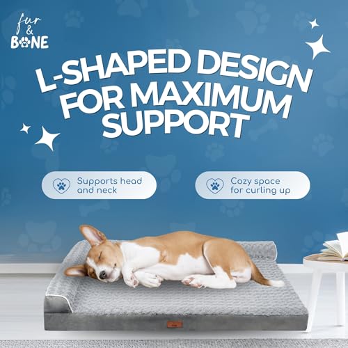 Fur & Bone Velvet Large Dog Bed - Orthopedic Dog Mattress with Egg Crate Foam for Joint Support - Non-Slip Bottom - Washable Bed - Puppy Bed - Crate Large Dogs - Image 6