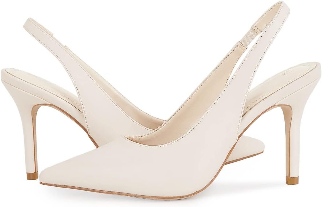 Womens Slingback Pointed Toe Stiletto Pumps Slip-on High Heels Office Lady Sandals Party Prom Dress Shoes