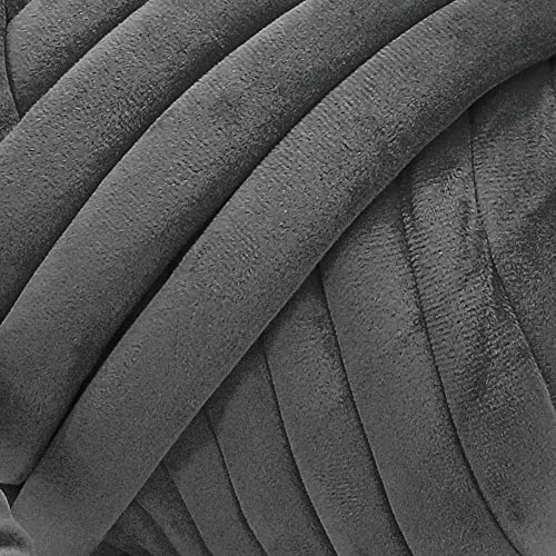 Chunky Yarn For Hand Knitting Blanket Knotted Pillow，Super Soft Vegan Dark Grey Velvet Yarn Jumbo Fluffyh Braided Cotton Bulky Giant Yarn For Christmas Diy Home Decoration #TOP2