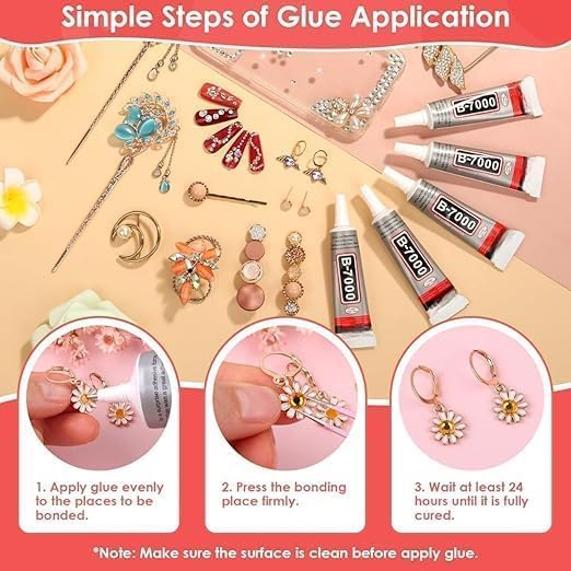 Image of B7000 Multipurpose Adhesive Glue | Jewelry, Beads, Clothes, Shoes, Fabrics,Screen Repair, Metal, Stone, Glass, Mobile Phones,Artificial Crystal Crafts (50ML /1.68fl.oz)