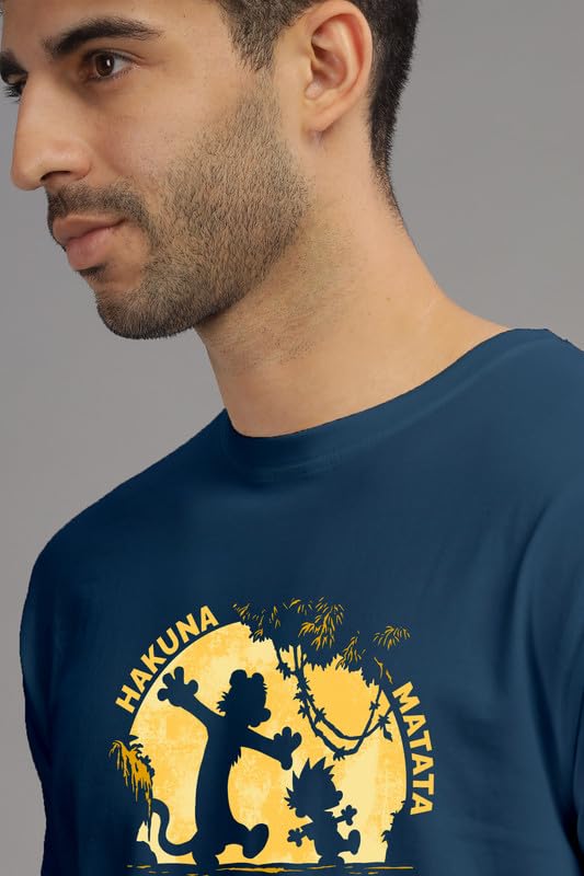 Image of XENOVAURBAN Men's Graphic Printed RN-HKM Round Neck Regular and Plus Size Cotton T-Shirt