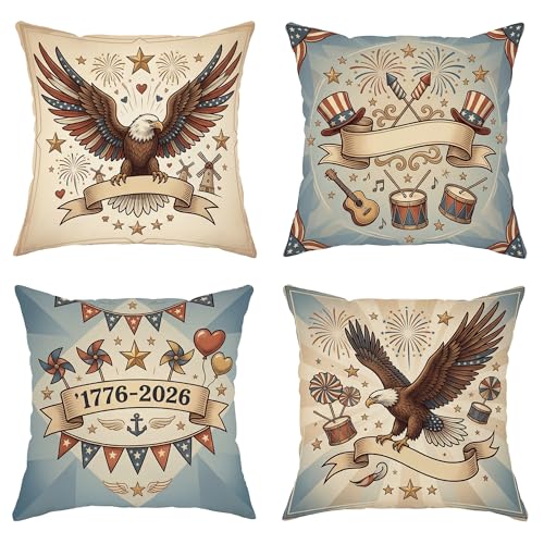 Housses de coussin aigle fermeture eclair invisible deco rouge - 2