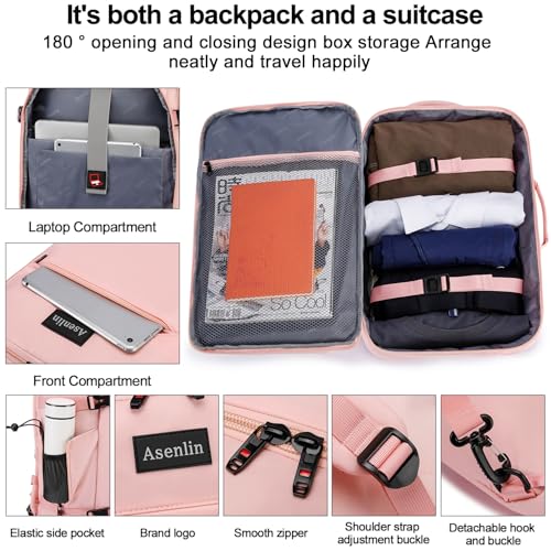 30L Travel Backpack For Women Men Flight Approved Carry-On Laptop Pink - image 5