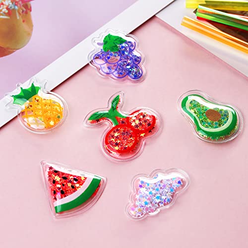 24 Glitter Fruit Party Supplies Drinking Straws Peach Grape Pineapple Cherry Watermelon Avocado Shape Design For Tutti Frutti Birthday Tropical Party Favors With 2 Straws Cleaning Brush #TOP1