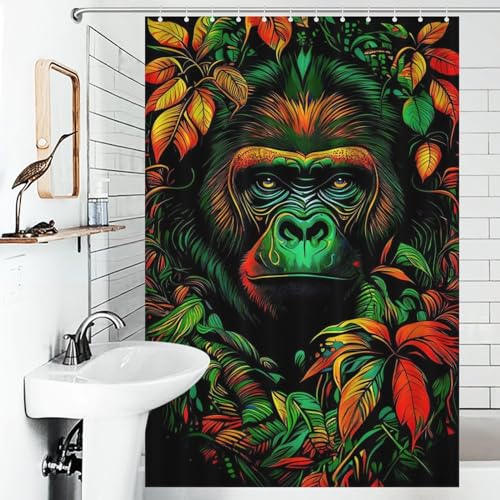 Gorille rideau de douche imperméable lavable pour baignoire 122x183cm