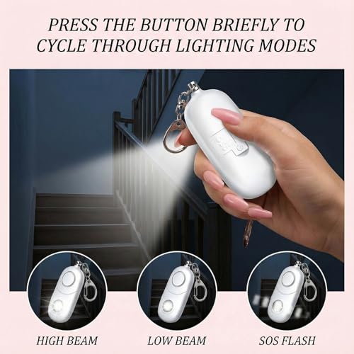 Personal Alarm for Women Keychain Alarm: Qoosea 135dB Emergency Keychain Siren with Strobe Light Loud Siren for Women Kids Students Seniors Emergency Self-Defense for Night Sports - image 5