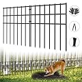 25 Pack Garden Animal Barrier Fence, 17in (H) X 27ft (L) No Dig Fence, Rustproof Metal Garden Fence Bordere, Garden Decorative Fence Panels for Dog Rabbits Ground Stakes Defense and Outdoor Patio