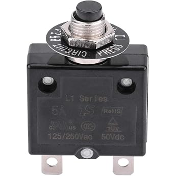 Circuit Breaker 5A 8A 10A 15A 18A 20A 30A Reset Switch Optional 125-250V AC 50V DC Circuit Breaker with Push Button Protection Protection Against Overcurrent 15 Amps