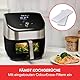 Instant Vortex Plus mit ClearCook - 5.7L Digitale Gesunde Heißluftfritteuse, Edelstahl, 6-in-1 Smart Programme - Frittieren, Backen, Braten, Grillen, Dehydrieren, Aufwärmen, Große Kapazität -1700W