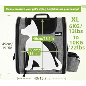   Pecute-Cat-Backpack-up-to-22-lbs-Adult-Cat-Backpackswith-Breathable-Mesh-Collapsible-Small-Dog-Backpack-Pet-Backpack-with-Multi-Pockets-Great-for-Travel-Hiking-Camping-Gray