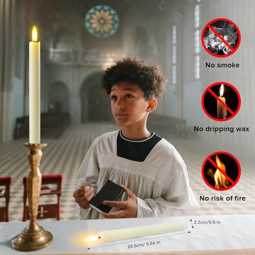 Bougies coniques LED scintillantes pour décoration de table de Noël