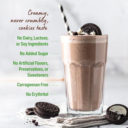 Image of Orgain Organic Vegan 21g Protein Powder, Cookies & Cream, 2.03 lb | Plant based protein, 7g prebiotic fiber, low net carb, no added sugar or lactose ingredients, non-GMO, for shakes & smoothies