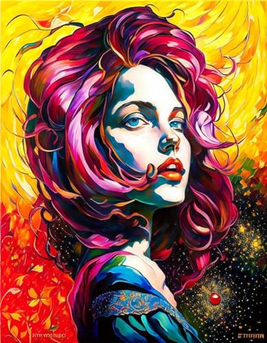 Affiches sur toile 58 x 90 cm pour habiller un mur vide avec un portrait rose