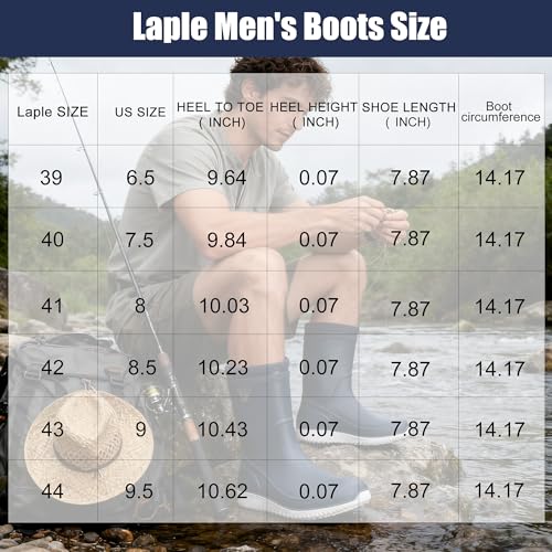 Image of Mens Rain Boots Non-Slip Rubber Waterproof Ankle Boots Rain Shoes