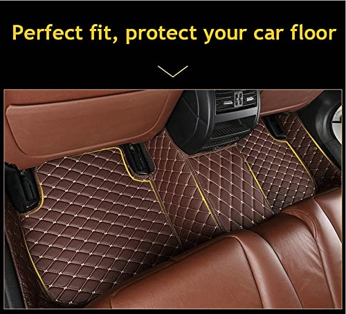 Enheng Custom Leather Waterproof Car Floor Mats For 97% Sedan Suv Sports Car Black Beige Men's Women's Vehicle Pads Mat (Black Beige) #TOP6