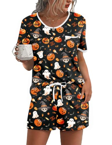 Image of Ekouaer Pajamas for Womens Set 2 Piece Soft Sleepwear, Chest Pocket