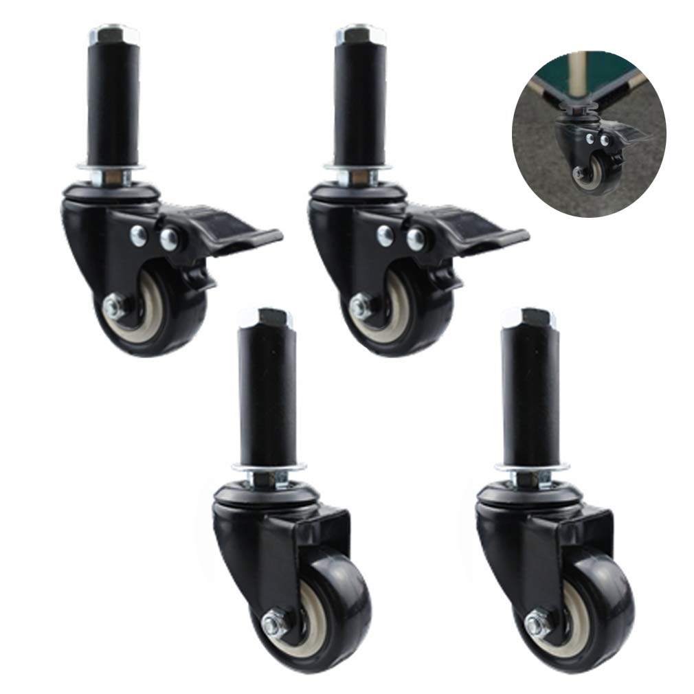 Ruote in poliuretano da 5,1 cm con manicotto in gomma per carrello dorato, capacità di carico 250 kg (2 con freno + 2 senza freno) – Soluzioni per la mobilità pesante