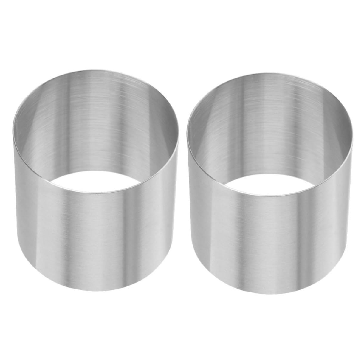 ABOOFAN 2Pcs Stainless Steel Baking Rings Cake Ring for Pancakes Tarts and Desserts Heat Resistant Kitchen Tool for Easy Baking and Decorating