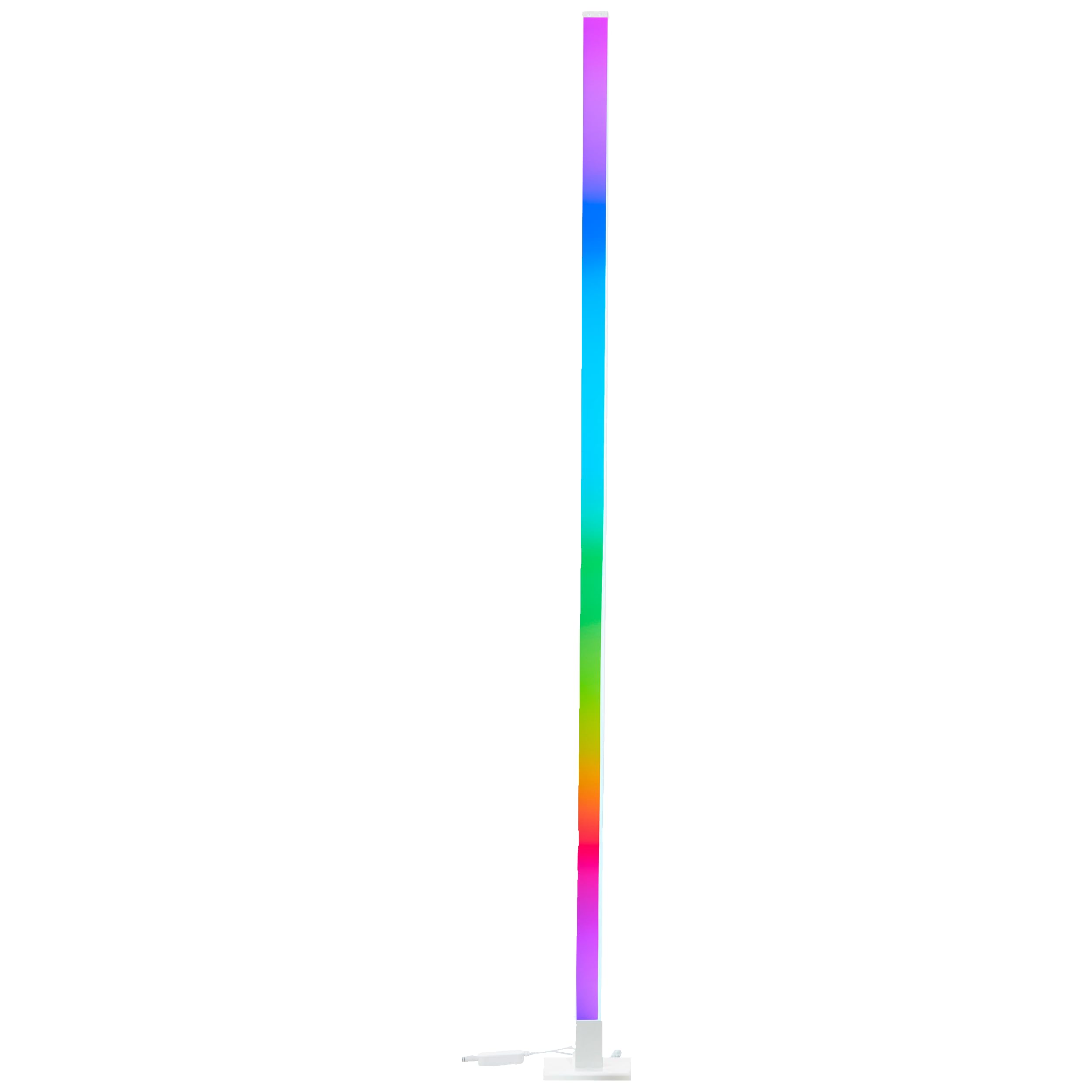 Brilliant Lampadaire LED RGB | 150 cm de hauteur | Lampadaire à intensité variable avec capteur de musique & télécommande & lumière frontale RGB | max. 125 lm | LED intégrée | en aluminium/​plastique